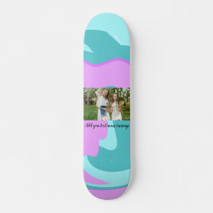 Skate arte aquarela simples minimalista adicione sua fot