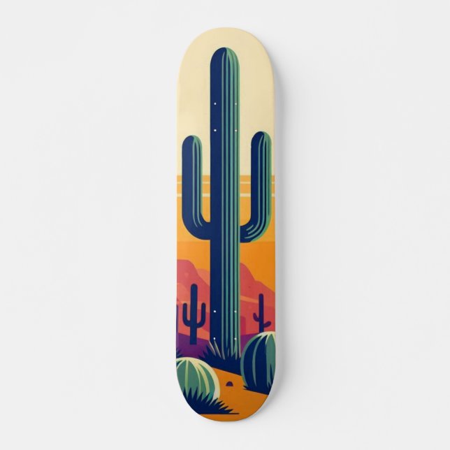 Skate Arte colorida do deserto do sudoeste (Frente)