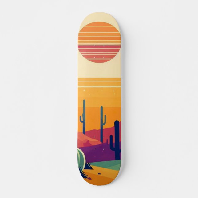 Skate Arte colorida do deserto do sudoeste (Frente)