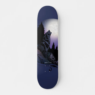 Skate Arte da Montanha ao Luar do Lobo Uivando