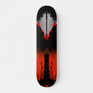 Skate Arte de Anime Fantasia Sombria de Corvo e Demônio