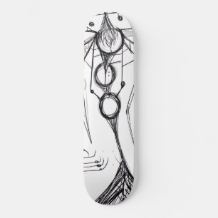 Skate Arte de Anime Fantasia Sombria de Corvo e Demônio
