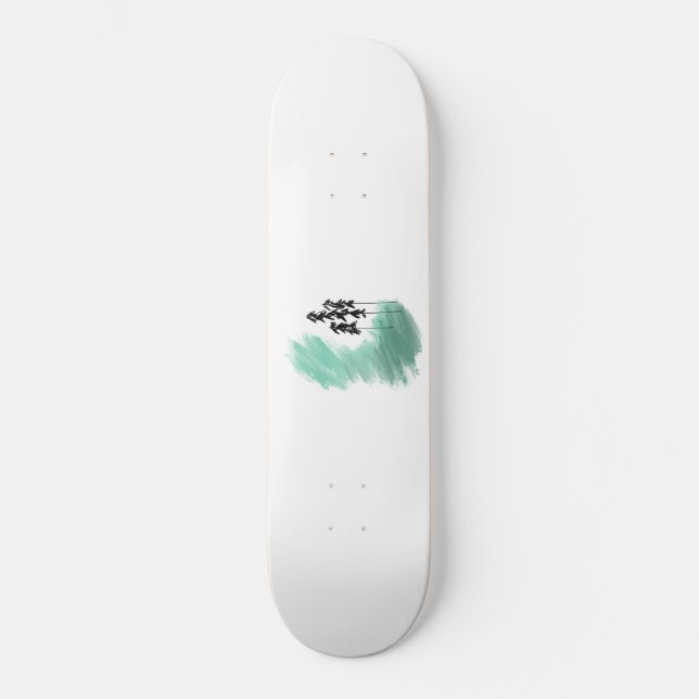Skate arte de árvore verde escandinava simples menta mod (Frente)