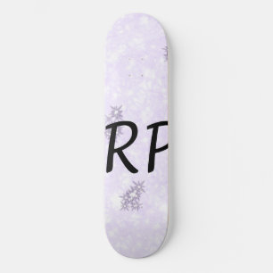 Skate Arte de brilho roxo com sua letra inicial
