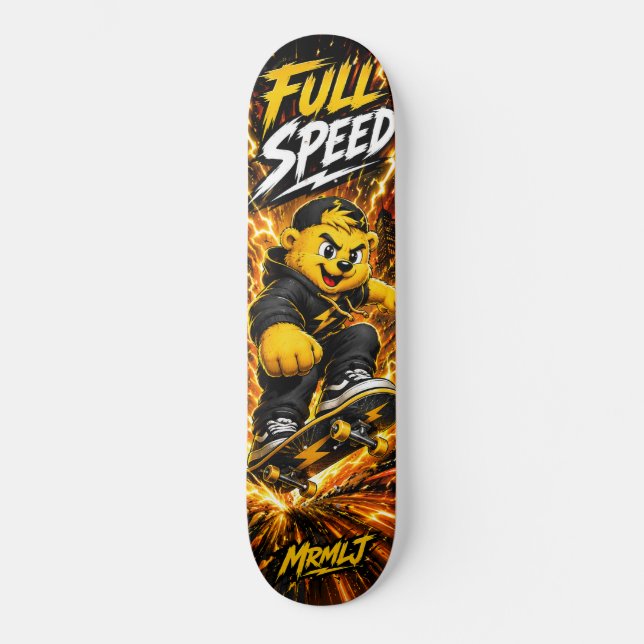 Skate Arte de Corrida de Rua Monstro Ouro Preto em Plena (Frente)