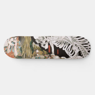 Skate Arte de Esqueleto Espetacular Ukiyo-e Vintage Kuni