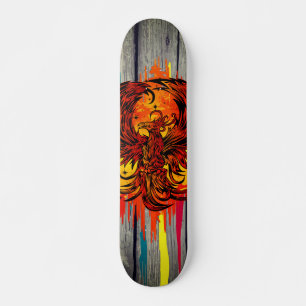 Skate Arte de Fogo do Fênix Ascendente com Gotejamento d