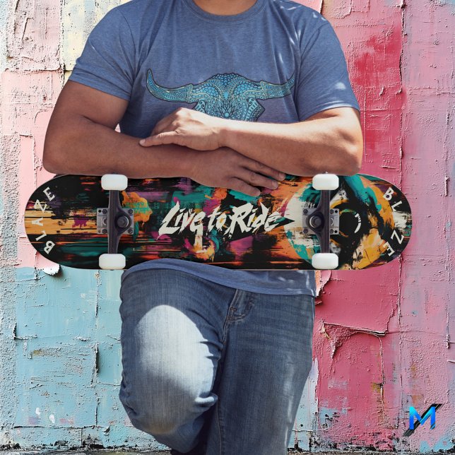 Skate Arte de Grafite de Olhos Negros - Lado a Lado (Criador carregado)