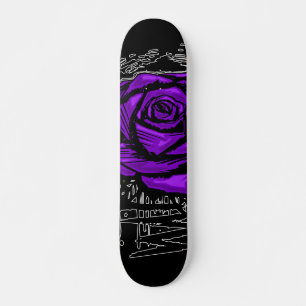 Skate Arte de Grafite de Rosa Áspera Roxa • Rua Urbana