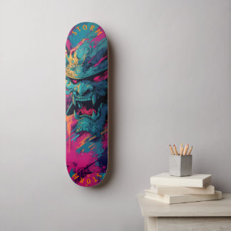 Skate Arte de Grafite Máscara de Oni Samurai – Edição Li