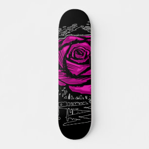 Skate Arte de Grafite Rosa Áspera • Estilo Urbano de Rua