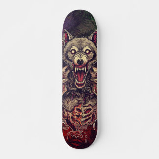 Skate Arte de Lobo Demônio Multi-Cabeças Selvagem