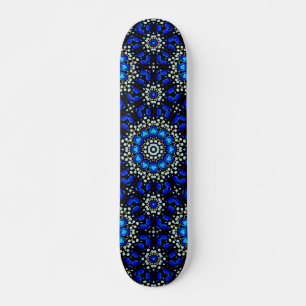 Skate Arte de Mandala Geométrico Abstrato Azul Design