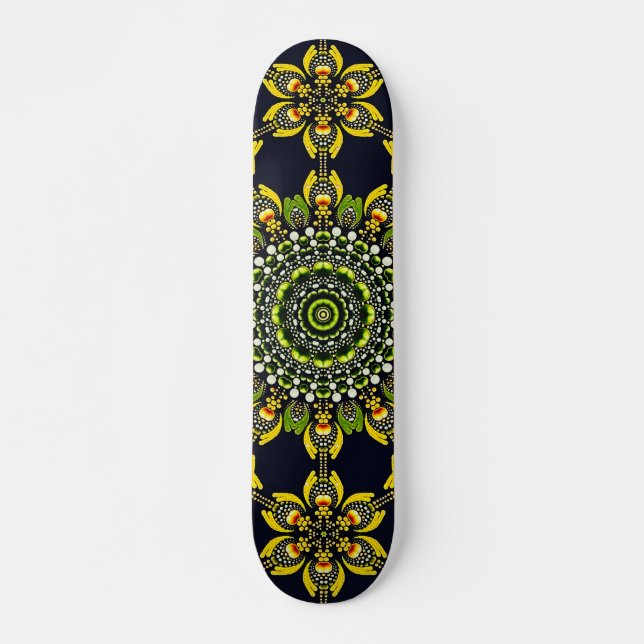 Skate Arte de Mandala Geométrico Abstrato Design (Frente)