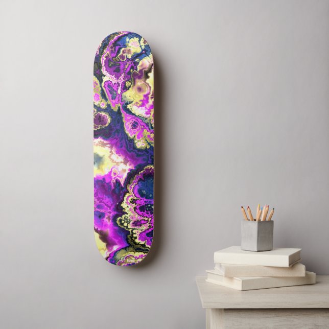 Skate Arte de Mármore Fractal Trippy Boho Hippie Vibrant (Arte de parede)