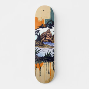 Skate Arte de Natureza em Lago de Montanha Abstrato