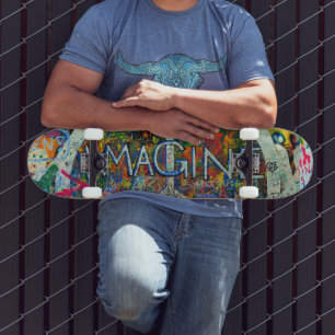 Skate Arte de Parede Hippie