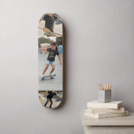 Skate Arte de Parede Personalizada com 3 Fotos | Foto Pe