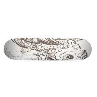 Skate arte de peixes koi japoneses vintage