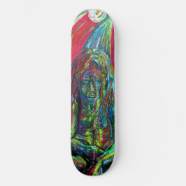 Skate Arte de Pintura a Óleo de Homem Abstrato Colorido