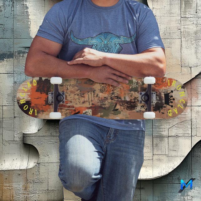 Skate Arte de Rua Abstrata Inspirada em Grafite com Tons (Criador carregado)