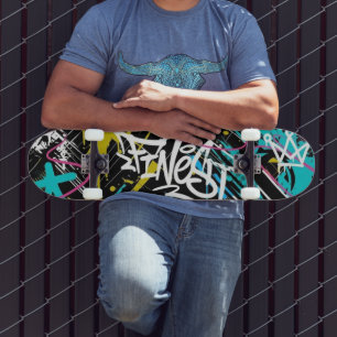 Skate Arte de Rua em Grafite Urbano Marcação Personaliza