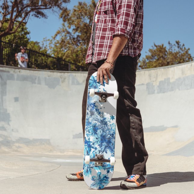 Skate Arte Digital Azul Flocos de Neve (Ao ar livre 2)