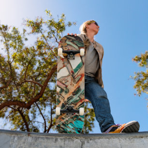 Skate Arte em Mosaico Colorido