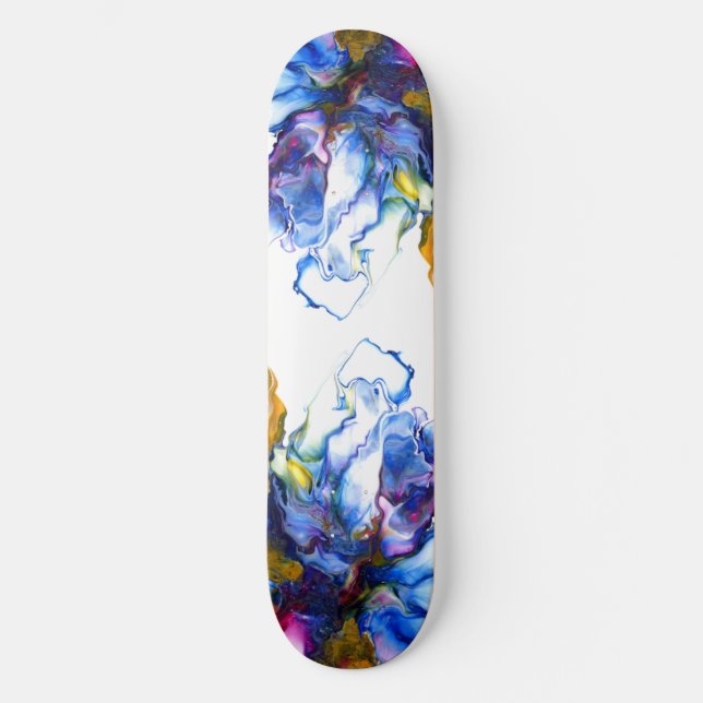 Skate Arte Fluida de Agato de Marble Azul (Frente)