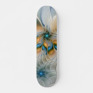 Skate Arte Fractal, Abstrato Fantasia, Com Azul