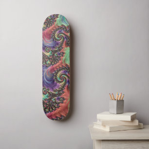 Skate Arte Fractal Bohemia Hippie Colorido Tom de Joia