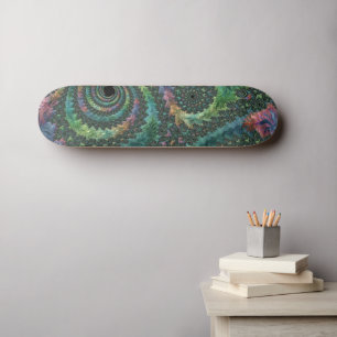 Skate Arte Fractal Colorida Tônica Joia Trippy Groovy