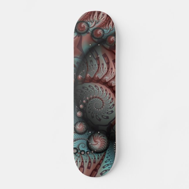 Skate Arte fractal de fantasia vívida abstrata marrom az (Frente)