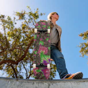 Skate Arte Fractal Espiral Groovy Boho Hippie Funky