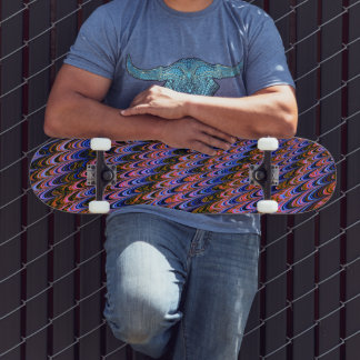 Skate Arte fractal funky boêmio ondulado e psicodélico