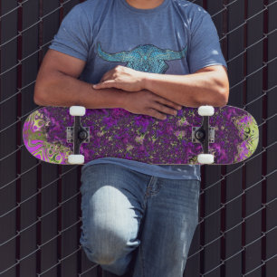 Skate Arte fractal funky colorido ousado e psicodélico