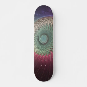 Skate Arte fractal moderna colorida caracol abstrato
