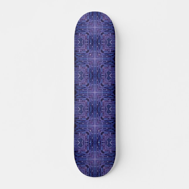 Skate Arte geométrica violeta azul-marinho (Frente)