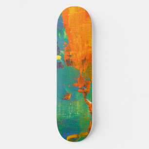 Skate Arte Legal Verde Laranja Pintado
