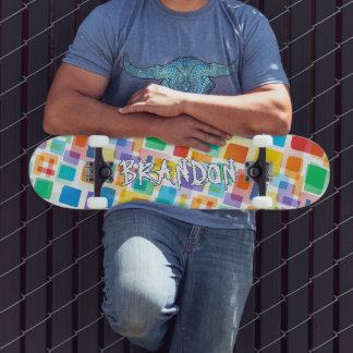 Skate Arte Mágica Geométrica de Abstrato de Hip Colorida