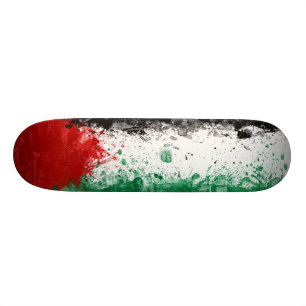 Skate Arte Pintura Grunge Bandeira da Palestina