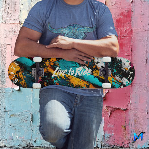 Skate Arte Pop Abstrata de Grafite - Lema Viva para Anda