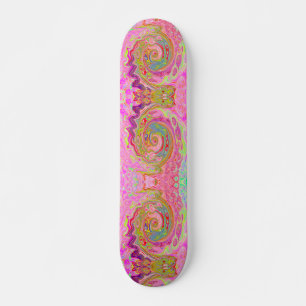 Skate Arte retrógrada, amarela e Abstrato magenta