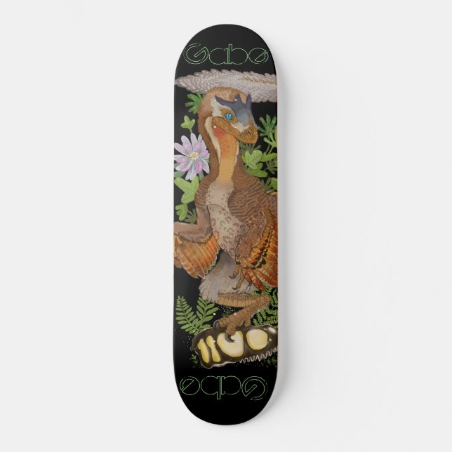 Skate Arte Selva do Dinossauro Raptor (Frente)