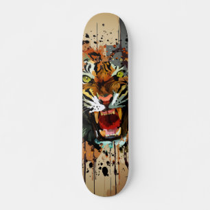 Skate Arte Urbana Minimalista com Tinta Espalhada de Tig