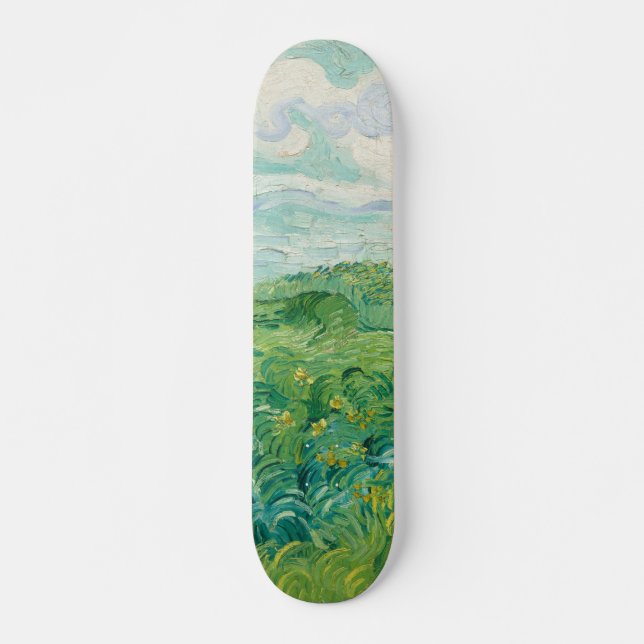 Skate Arte verde Van Gogh da paisagem dos campos de (Frente)