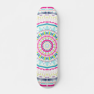 Skate Arte Vibrante e Colorida de Mandala