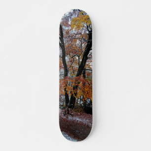 Skate Árvores com folhas de laranja