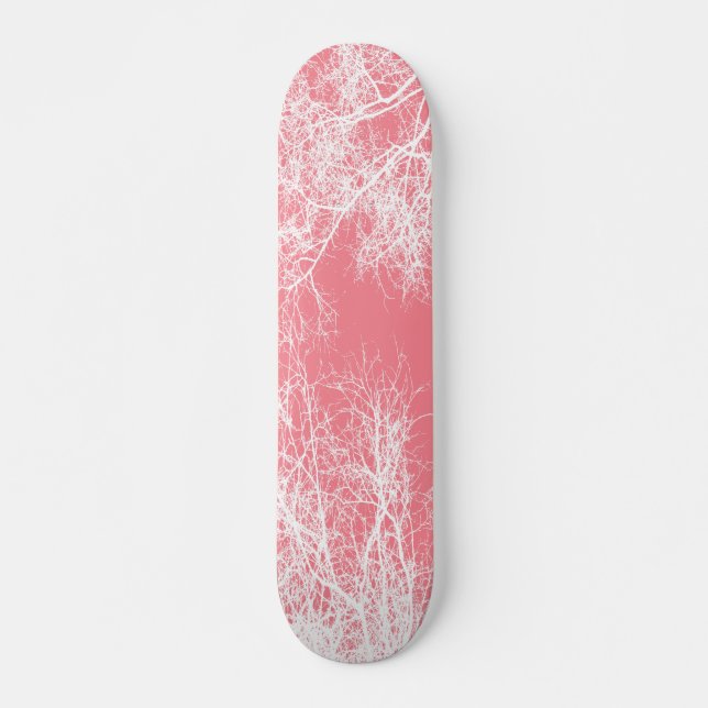 Skate Árvores rosa e branca (Frente)