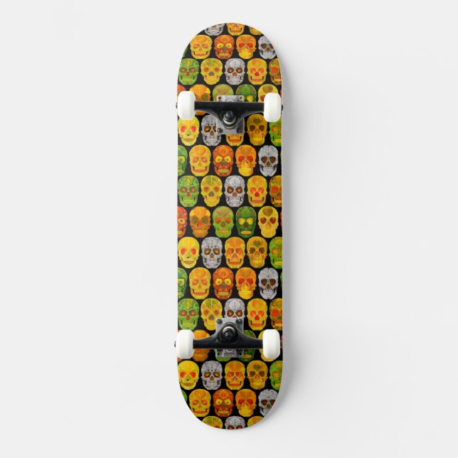 Skate Aspen Leaf Skulls padrão sem falhas 2018 (Frente)